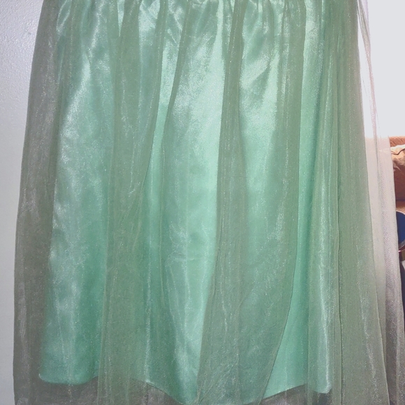 Mint Green laced bodice knee length dress - Picture 2 of 3